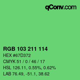 Color code: RGB 103 211 114 | qconv.com