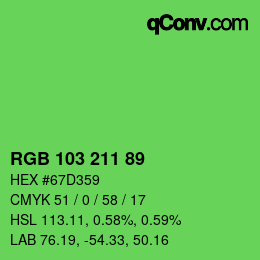 Color code: RGB 103 211 89 | qconv.com
