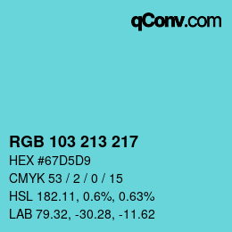 Color code: RGB 103 213 217 | qconv.com