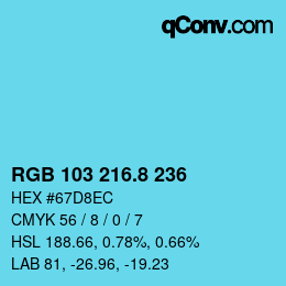 カラーコード: RGB 103 216.8 236 | qconv.com