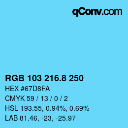 カラーコード: RGB 103 216.8 250 | qconv.com