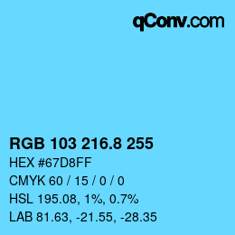 カラーコード: RGB 103 216.8 255 | qconv.com