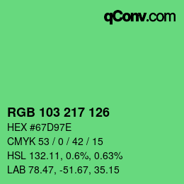 Color code: RGB 103 217 126 | qconv.com