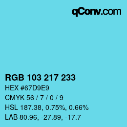 Color code: RGB 103 217 233 | qconv.com