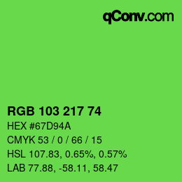 Color code: RGB 103 217 74 | qconv.com