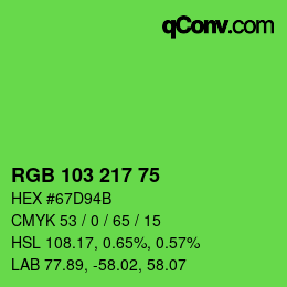 カラーコード: RGB 103 217 75 | qconv.com