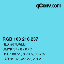Color code: RGB 103 218 237 | qconv.com