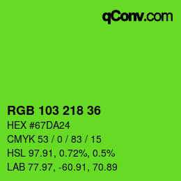 Color code: RGB 103 218 36 | qconv.com