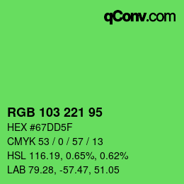 Color code: RGB 103 221 95 | qconv.com
