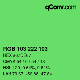 Color code: RGB 103 222 103 | qconv.com