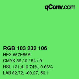 Color code: RGB 103 232 106 | qconv.com
