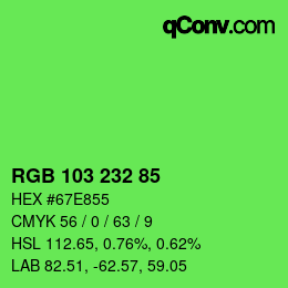 Color code: RGB 103 232 85 | qconv.com