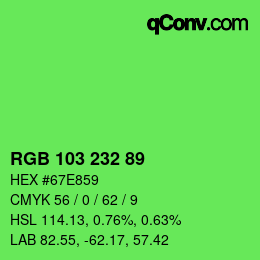 Color code: RGB 103 232 89 | qconv.com