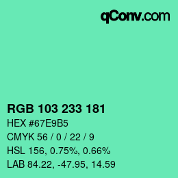 Color code: RGB 103 233 181 | qconv.com
