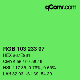 Color code: RGB 103 233 97 | qconv.com