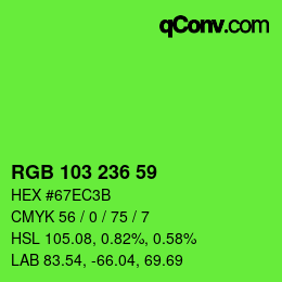 Color code: RGB 103 236 59 | qconv.com