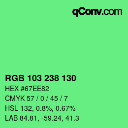 Color code: RGB 103 238 130 | qconv.com