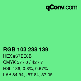 Color code: RGB 103 238 139 | qconv.com