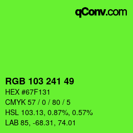 Color code: RGB 103 241 49 | qconv.com