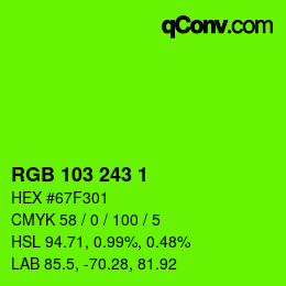 カラーコード: RGB 103 243 1 | qconv.com