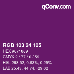 カラーコード: RGB 103 24 105 | qconv.com