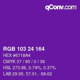カラーコード: RGB 103 24 164 | qconv.com