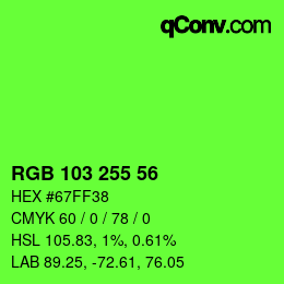 Código de color: RGB 103 255 56 | qconv.com