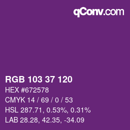 カラーコード: RGB 103 37 120 | qconv.com