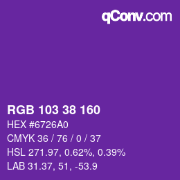 カラーコード: RGB 103 38 160 | qconv.com
