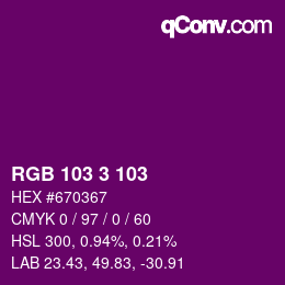 Color code: RGB 103 3 103 | qconv.com