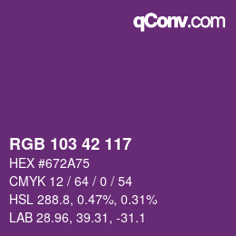 カラーコード: RGB 103 42 117 | qconv.com