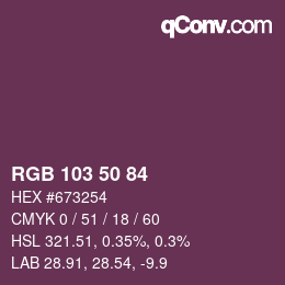 Code couleur: RGB 103 50 84 | qconv.com