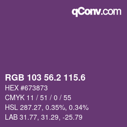 カラーコード: RGB 103 56.2 115.6 | qconv.com