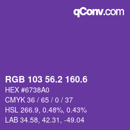 カラーコード: RGB 103 56.2 160.6 | qconv.com