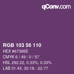 颜色代码: RGB 103 56 110 | qconv.com
