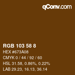 Color code: RGB 103 58 8 | qconv.com