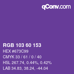 カラーコード: RGB 103 60 153 | qconv.com