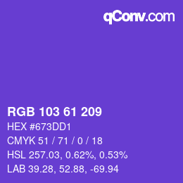 Color code: RGB 103 61 209 | qconv.com