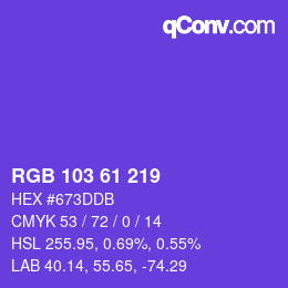 Color code: RGB 103 61 219 | qconv.com