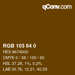 Color code: RGB 103 64 0 | qconv.com