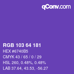 颜色代码: RGB 103 64 181 | qconv.com