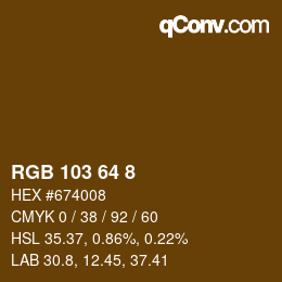 Color code: RGB 103 64 8 | qconv.com