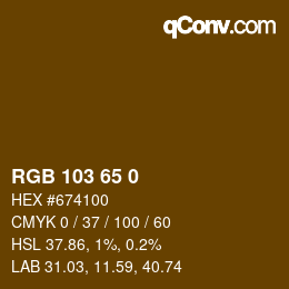 カラーコード: RGB 103 65 0 | qconv.com