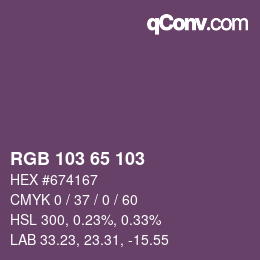 Color code: RGB 103 65 103 | qconv.com