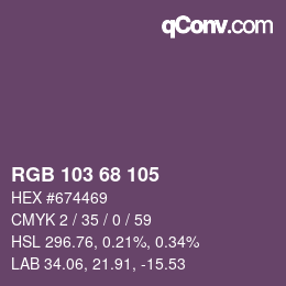 Color code: RGB 103 68 105 | qconv.com