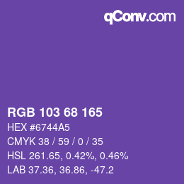 Color code: RGB 103 68 165 | qconv.com