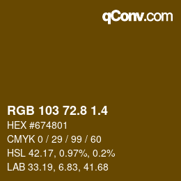カラーコード: RGB 103 72.8 1.4 | qconv.com
