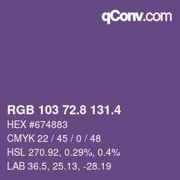カラーコード: RGB 103 72.8 131.4 | qconv.com