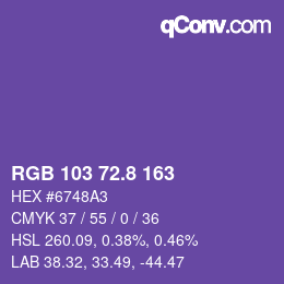 カラーコード: RGB 103 72.8 163 | qconv.com