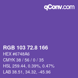 カラーコード: RGB 103 72.8 166 | qconv.com